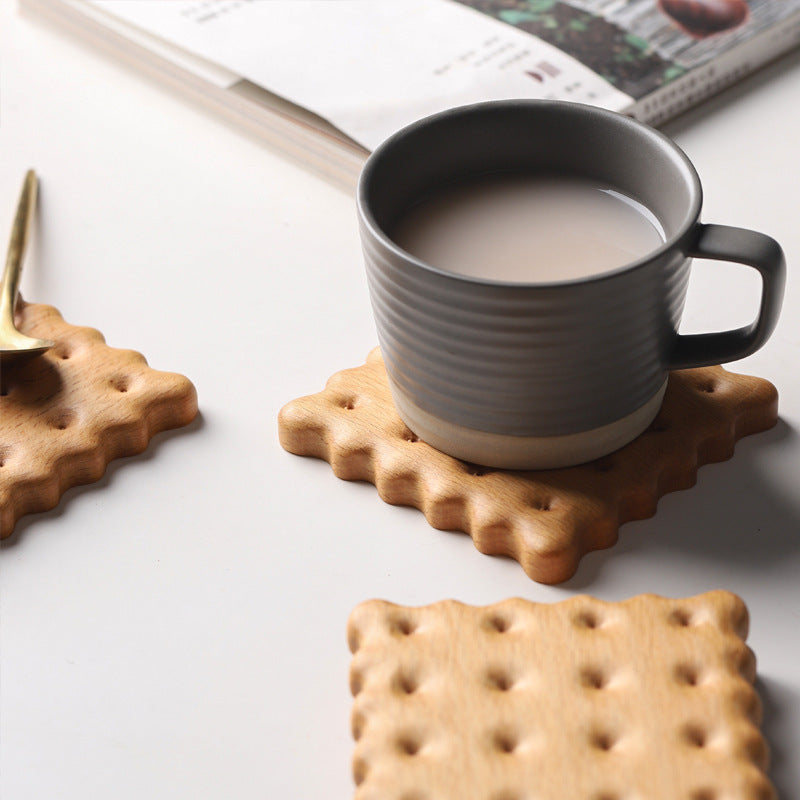 Brew Craft Biscuit-Themed Wooden Coasters.