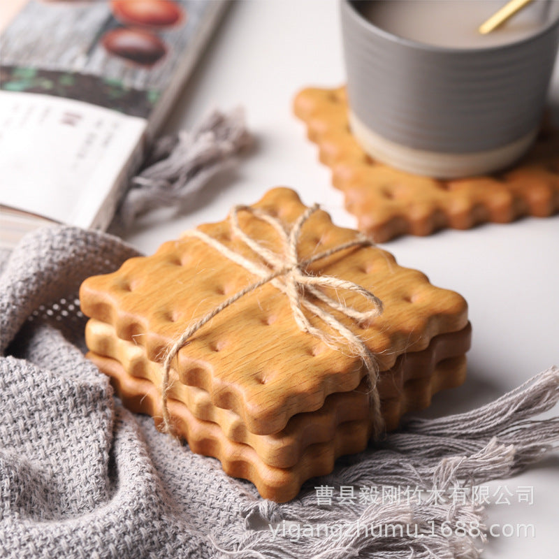 Brew Craft Biscuit-Themed Wooden Coasters.