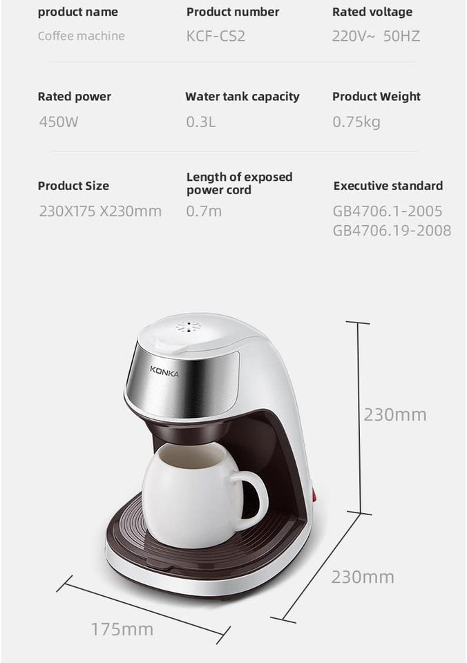 Brew Craft Compact 300ML Drip Coffee Maker